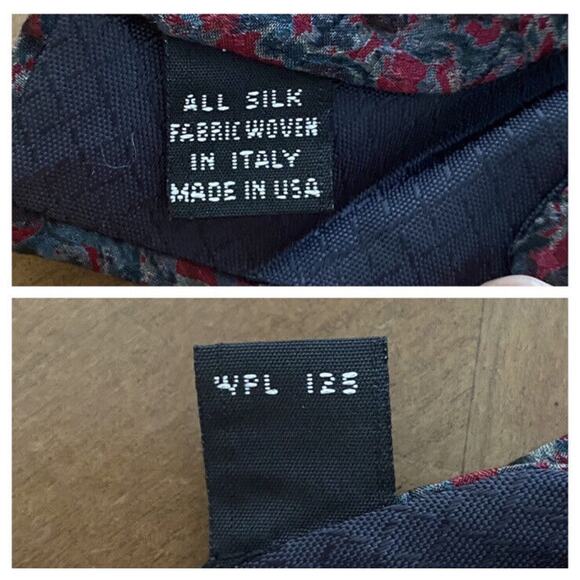 Vintage Christian Dior Monsieur Silk Tie Grey Red Blue Abstract Florals Necktie - Picture 5 of 8